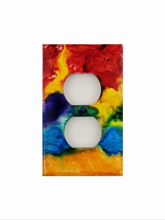 Hand Crafted Other - Hand Crafted Abstract Design Duplex Outlet Wall Plate